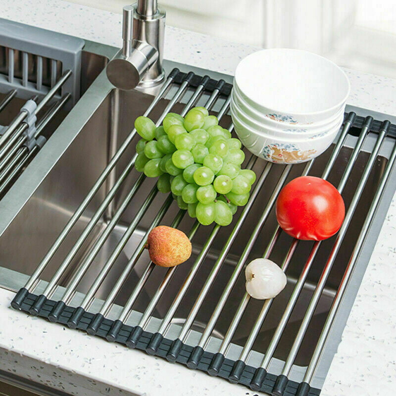 Stainless Steel Roll-Up Dish Drying Rack