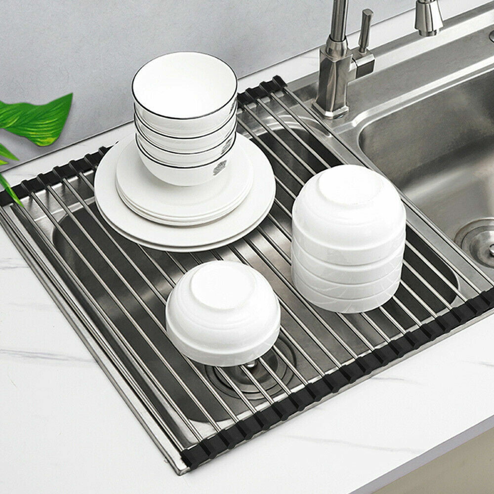 Stainless Steel Roll-Up Dish Drying Rack