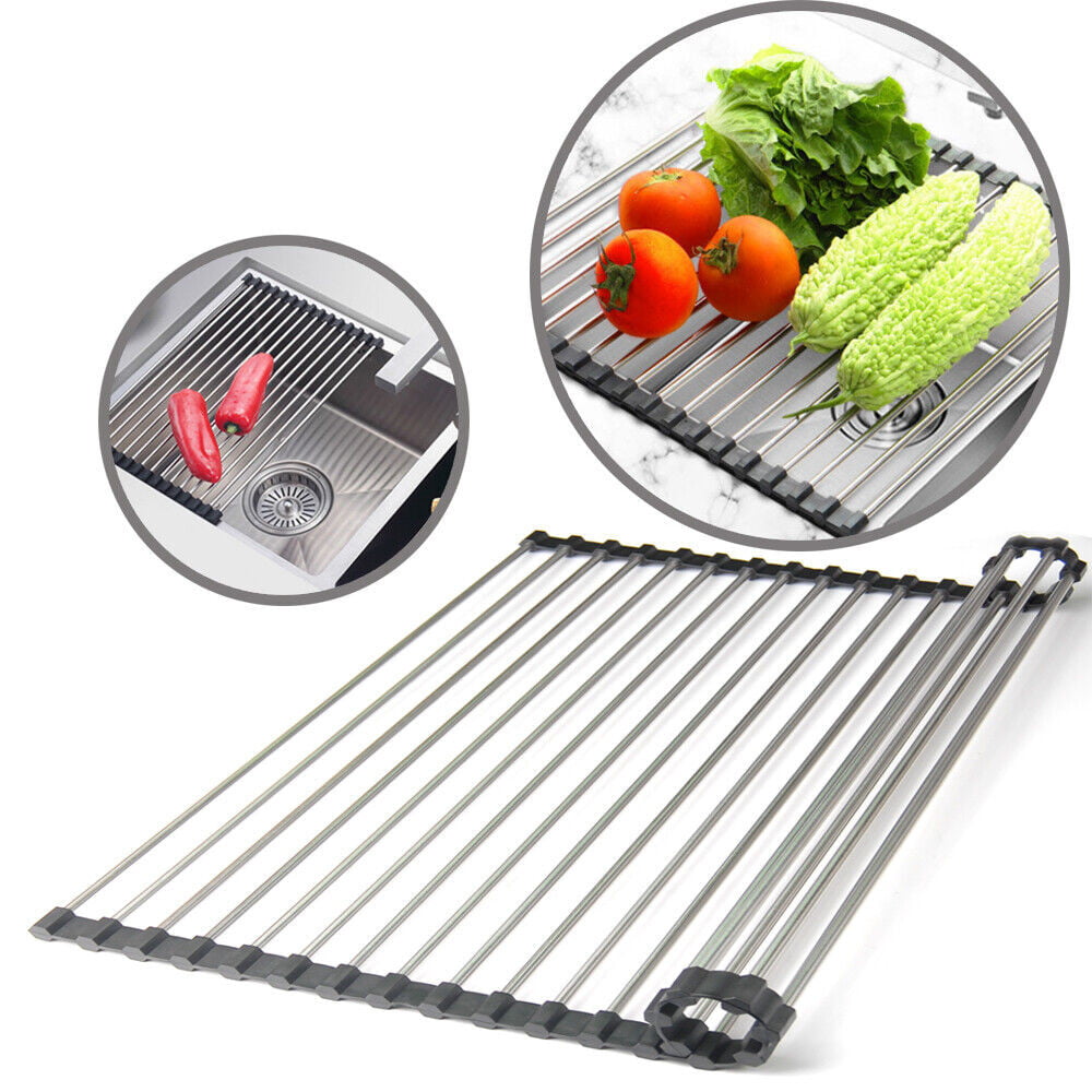 Stainless Steel Roll-Up Dish Drying Rack